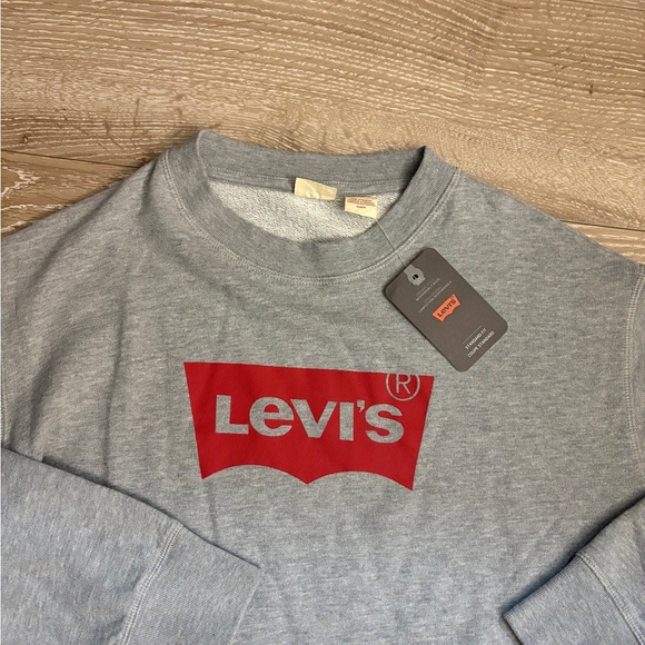 Levi's Red Logo Gray Crewneck Sweater - Picture 2 of 6